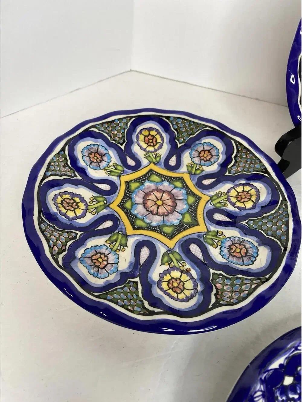 Pottery Barn Del Sol Melamine Salad Plates Mixed Pattern Set of 4 Multicolor
